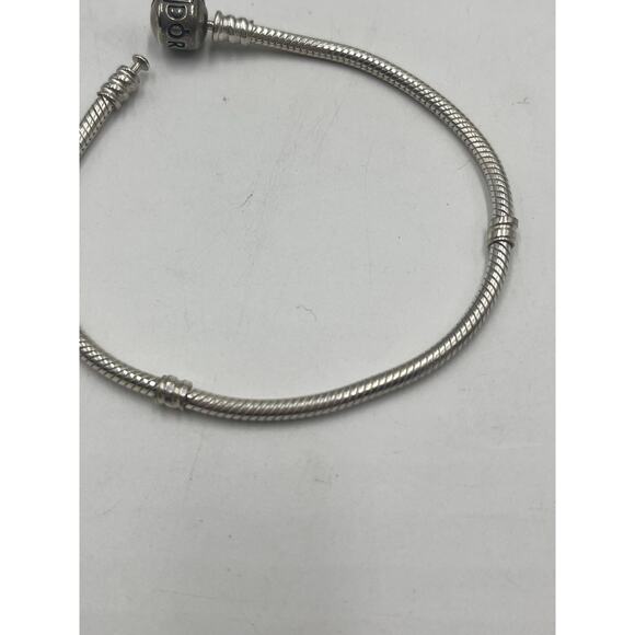 Pandora Authentic Charm Bead Snake Bracelet Sterling Marked 925 ALE sz 7.5" - Picture 3 of 9